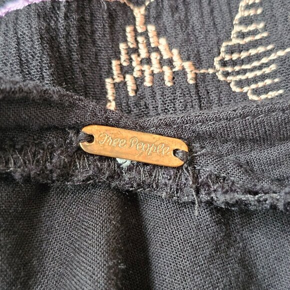 Vintage Free People Rhiannon Black Boho Tunic Mini Dress Size Small - Picture 3 of 11